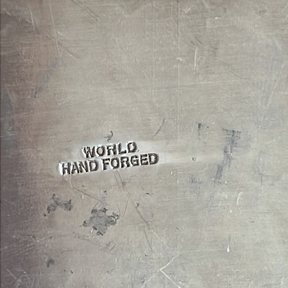 Vintage World Hand Forged Floral Stamped Aluminum Serving Platter 14” Diameter - Picture 7 of 7